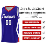 Custom Royal Side Rhombus Graffiti Pattern Sets Basketball Jersey