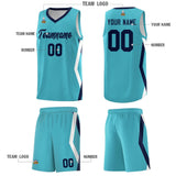 Custom Sky Blue Side Rhombus Graffiti Pattern Sets Basketball Jersey