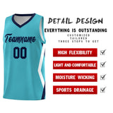 Custom Sky Blue Side Rhombus Graffiti Pattern Sets Basketball Jersey