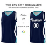 Custom Navy Side Rhombus Graffiti Pattern Sets Basketball Jersey