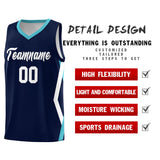 Custom Navy Side Rhombus Graffiti Pattern Sets Basketball Jersey