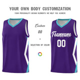Custom Purple Side Rhombus Graffiti Pattern Sets Basketball Jersey