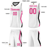 Custom White Side Rhombus Graffiti Pattern Sets Basketball Jersey