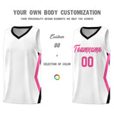 Custom White Side Rhombus Graffiti Pattern Sets Basketball Jersey