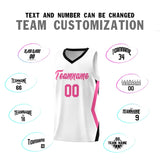 Custom White Side Rhombus Graffiti Pattern Sets Basketball Jersey