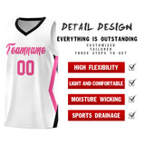 Custom White Side Rhombus Graffiti Pattern Sets Basketball Jersey