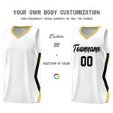 Custom White Side Rhombus Graffiti Pattern Sets Basketball Jersey