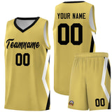 Custom Old Gold Side Rhombus Graffiti Pattern Sets Basketball Jersey