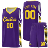 Custom Purple Mosaic Gradient Fashion Sports Uniform Basketball Jersey