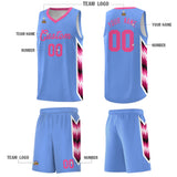 Custom Light Blue Mosaic Gradient Fashion Sports Uniform Basketball Jersey