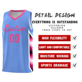 Custom Light Blue Mosaic Gradient Fashion Sports Uniform Basketball Jersey