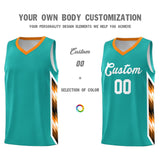Custom Aqua Mosaic Gradient Fashion Sports Uniform Basketball Jersey