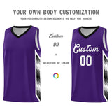 Custom Purple Mosaic Gradient Fashion Sports Uniform Basketball Jersey