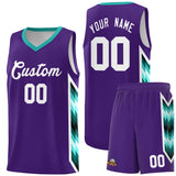 Custom Purple Mosaic Gradient Fashion Sports Uniform Basketball Jersey