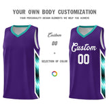 Custom Purple Mosaic Gradient Fashion Sports Uniform Basketball Jersey