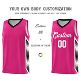 Custom Rose Red Mosaic Gradient Fashion Sports Uniform Basketball Jersey
