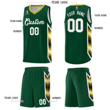 Custom Hunter Green Mosaic Gradient Fashion Sports Uniform Basketball Jersey