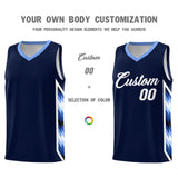 Custom Navy Mosaic Gradient Fashion Sports Uniform Basketball Jersey