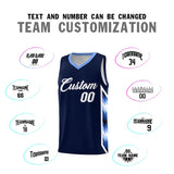 Custom Navy Mosaic Gradient Fashion Sports Uniform Basketball Jersey