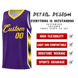 Custom Purple Mosaic Gradient Fashion Sports Uniform Basketball Jersey