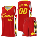 Custom Red Mosaic Gradient Fashion Sports Uniform Basketball Jersey
