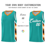 Custom Aqua Mosaic Gradient Fashion Sports Uniform Basketball Jersey