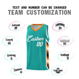 Custom Aqua Mosaic Gradient Fashion Sports Uniform Basketball Jersey