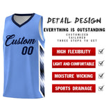 Custom Light Blue Mosaic Gradient Fashion Sports Uniform Basketball Jersey