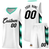 Custom White Mosaic Gradient Fashion Sports Uniform Basketball Jersey