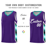 Custom Purple Mosaic Gradient Fashion Sports Uniform Basketball Jersey