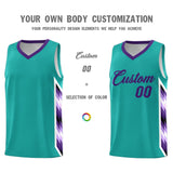 Custom Aqua Mosaic Gradient Fashion Sports Uniform Basketball Jersey