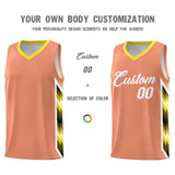 Custom Orange Mosaic Gradient Fashion Sports Uniform Basketball Jersey
