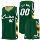 Custom Hunter Green Mosaic Gradient Fashion Sports Uniform Basketball Jersey