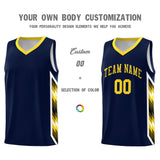 Custom Navy Mosaic Gradient Fashion Sports Uniform Basketball Jersey