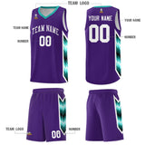Custom Purple Mosaic Gradient Fashion Sports Uniform Basketball Jersey