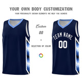 Custom Navy Mosaic Gradient Fashion Sports Uniform Basketball Jersey