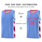 Custom Light Blue Mosaic Gradient Fashion Sports Uniform Basketball Jersey