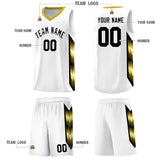 Custom White Mosaic Gradient Fashion Sports Uniform Basketball Jersey