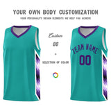 Custom Aqua Mosaic Gradient Fashion Sports Uniform Basketball Jersey