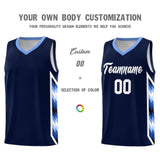 Custom Navy Mosaic Gradient Fashion Sports Uniform Basketball Jersey