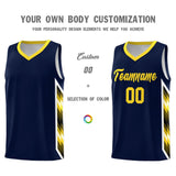 Custom Navy Mosaic Gradient Fashion Sports Uniform Basketball Jersey