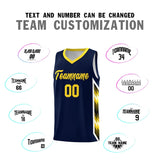 Custom Navy Mosaic Gradient Fashion Sports Uniform Basketball Jersey
