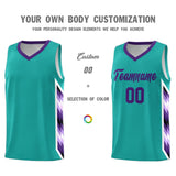 Custom Aqua Mosaic Gradient Fashion Sports Uniform Basketball Jersey