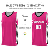 Custom Rose Red Mosaic Gradient Fashion Sports Uniform Basketball Jersey