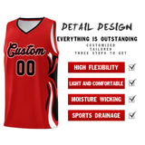 Custom Red Black-White Graffiti Pattern Side Curve Pattern Sports Uniform Basketball Jersey Sets