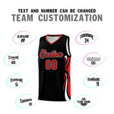 Custom Black Red-White Graffiti Pattern Side Curve Pattern Sports Uniform Basketball Jersey Sets