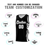 Custom Black White-White Graffiti Pattern Side Curve Pattern Sports Uniform Basketball Jersey Sets