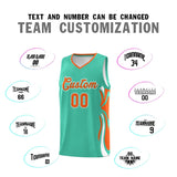 Custom Bright Green Orange-White Graffiti Pattern Side Curve Pattern Sports Uniform Basketball Jersey Sets