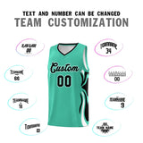 Custom Bright Green Black-White Graffiti Pattern Side Curve Pattern Sports Uniform Basketball Jersey Sets