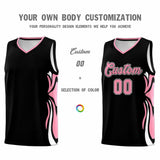 Custom Black Light Pink-White Graffiti Pattern Side Curve Pattern Sports Uniform Basketball Jersey Sets
